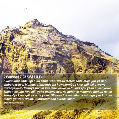 2 Samweli 7:23 SWHULB Bible Verse Image