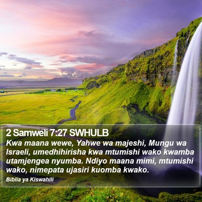 2 Samweli 7:27 SWHULB Bible Verse Image