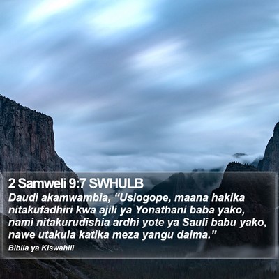 2 Samweli 9:7 SWHULB Bible Verse Image