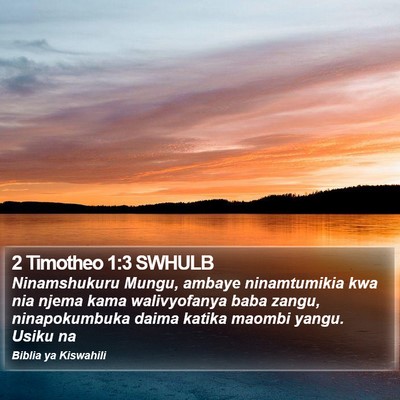 2 Timotheo 1:3 SWHULB Bible Verse Image