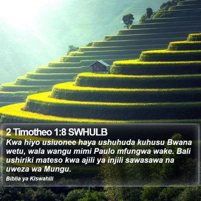 2 Timotheo 1:8 SWHULB Bible Verse Image