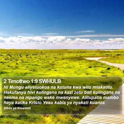 2 Timotheo 1:9 SWHULB Bible Verse Image