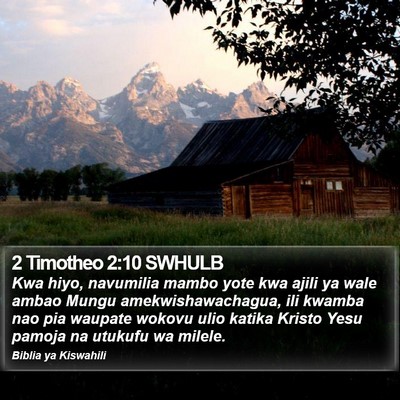 2 Timotheo 2:10 SWHULB Bible Verse Image
