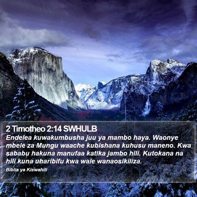 2 Timotheo 2:14 SWHULB Bible Verse Image