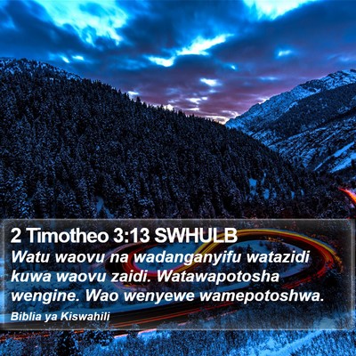 2 Timotheo 3:13 SWHULB Bible Verse Image