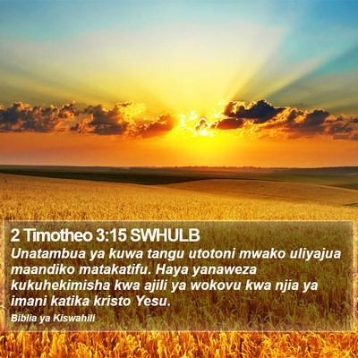 2 Timotheo 3:15 SWHULB Bible Verse Image