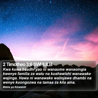 2 Timotheo 3:6 SWHULB Bible Verse Image