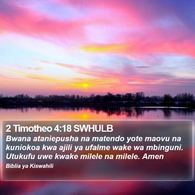 2 Timotheo 4:18 SWHULB Bible Verse Image