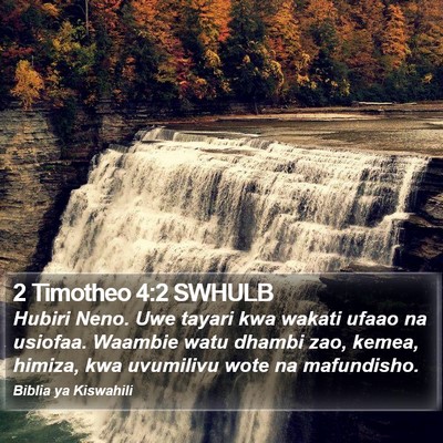 2 Timotheo 4:2 SWHULB Bible Verse Image