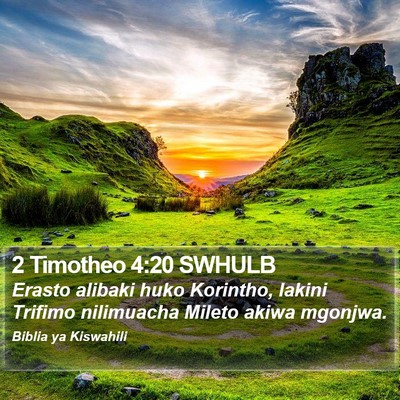 2 Timotheo 4:20 SWHULB Bible Verse Image