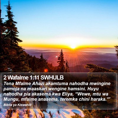 2 Wafalme 1:11 SWHULB Bible Verse Image