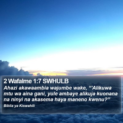 2 Wafalme 1:7 SWHULB Bible Verse Image