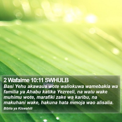 2 Wafalme 10:11 SWHULB Bible Verse Image