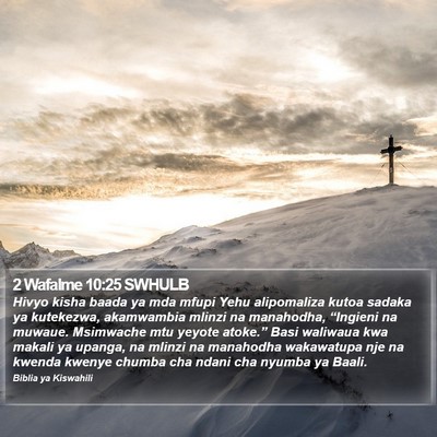 2 Wafalme 10:25 SWHULB Bible Verse Image