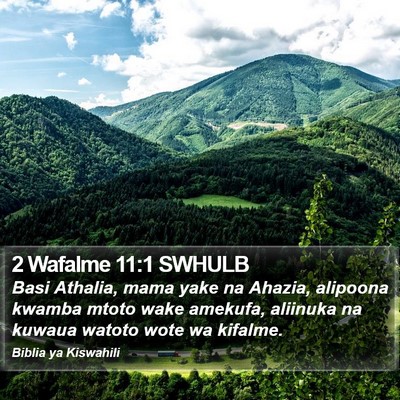 2 Wafalme 11:1 SWHULB Bible Verse Image