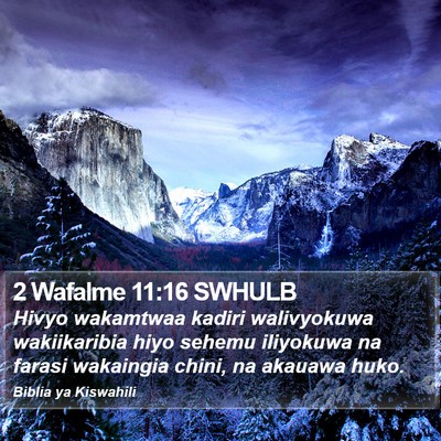 2 Wafalme 11:16 SWHULB Bible Verse Image