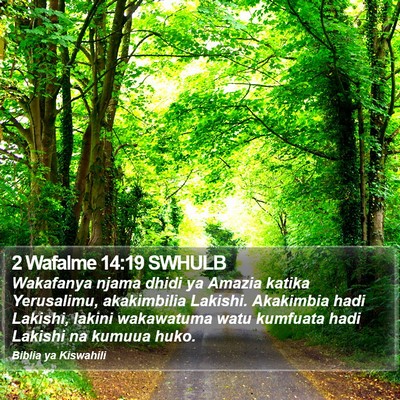 2 Wafalme 14:19 SWHULB Bible Verse Image