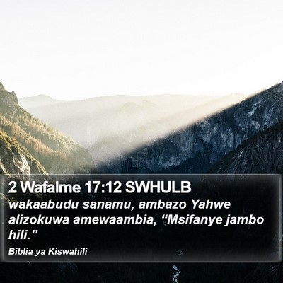2 Wafalme 17:12 SWHULB Bible Verse Image