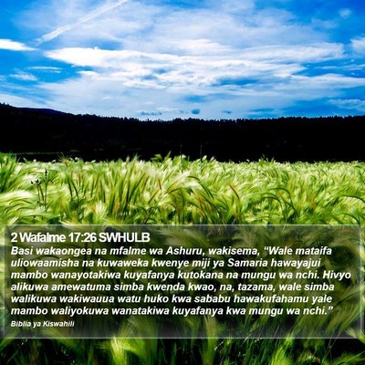 2 Wafalme 17:26 SWHULB Bible Verse Image