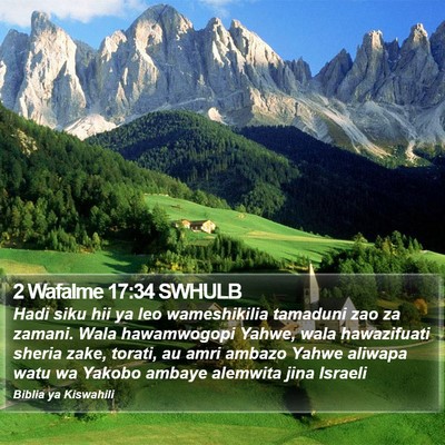 2 Wafalme 17:34 SWHULB Bible Verse Image