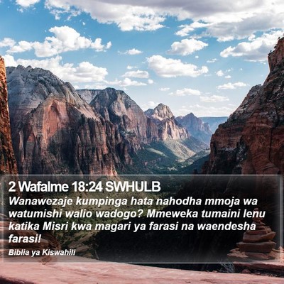2 Wafalme 18:24 SWHULB Bible Verse Image