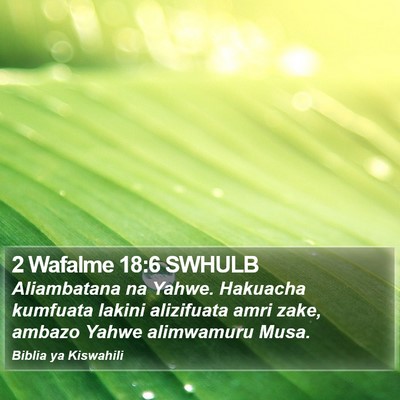 2 Wafalme 18:6 SWHULB Bible Verse Image