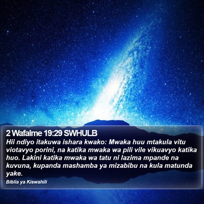 2 Wafalme 19:29 SWHULB Bible Verse Image