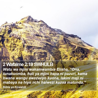 2 Wafalme 2:19 SWHULB Bible Verse Image
