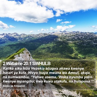 2 Wafalme 20:1 SWHULB Bible Verse Image
