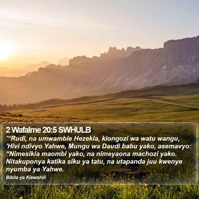 2 Wafalme 20:5 SWHULB Bible Verse Image