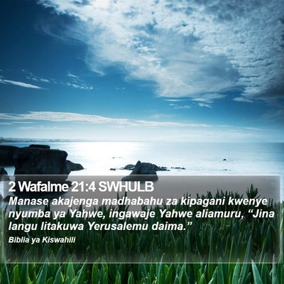 2 Wafalme 21:4 SWHULB Bible Verse Image