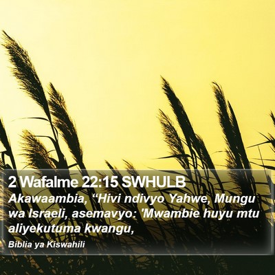 2 Wafalme 22:15 SWHULB Bible Verse Image