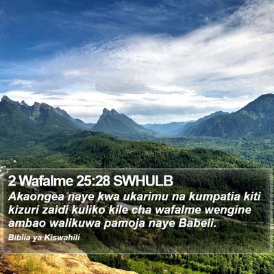 2 Wafalme 25:28 SWHULB Bible Verse Image