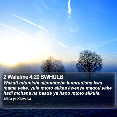 2 Wafalme 4:20 SWHULB Bible Verse Image