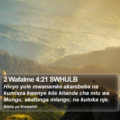 2 Wafalme 4:21 SWHULB Bible Verse Image