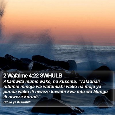 2 Wafalme 4:22 SWHULB Bible Verse Image