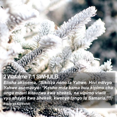 2 Wafalme 7:1 SWHULB Bible Verse Image