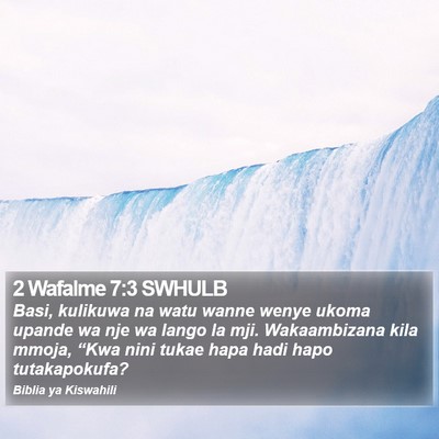 2 Wafalme 7:3 SWHULB Bible Verse Image