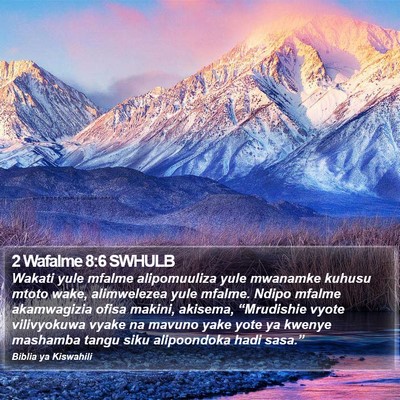 2 Wafalme 8:6 SWHULB Bible Verse Image