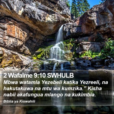2 Wafalme 9:10 SWHULB Bible Verse Image