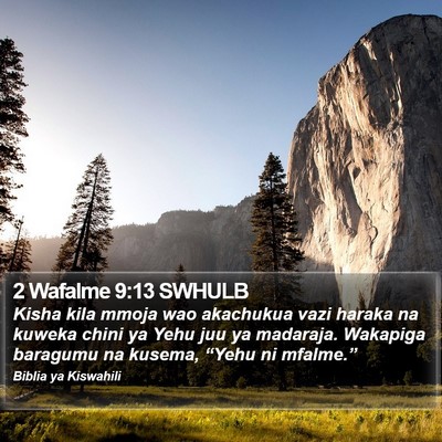 2 Wafalme 9:13 SWHULB Bible Verse Image