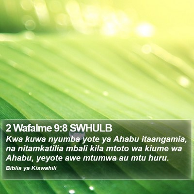 2 Wafalme 9:8 SWHULB Bible Verse Image