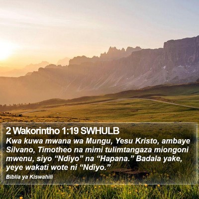 2 Wakorintho 1:19 SWHULB Bible Verse Image