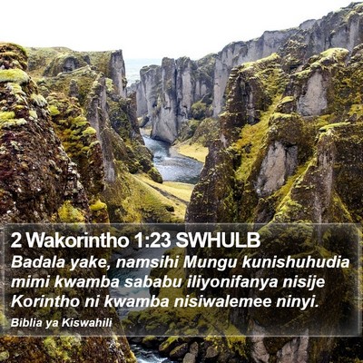 2 Wakorintho 1:23 SWHULB Bible Verse Image