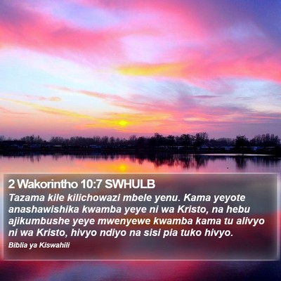 2 Wakorintho 10:7 SWHULB Bible Verse Image