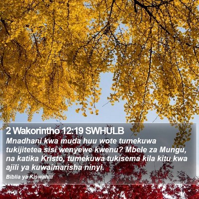 2 Wakorintho 12:19 SWHULB Bible Verse Image