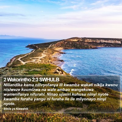 2 Wakorintho 2:3 SWHULB Bible Verse Image