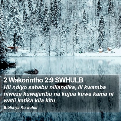 2 Wakorintho 2:9 SWHULB Bible Verse Image