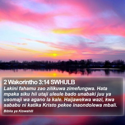 2 Wakorintho 3:14 SWHULB Bible Verse Image