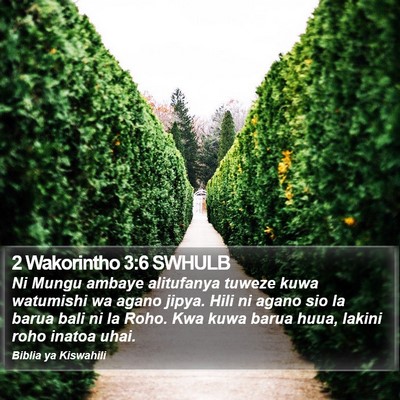 2 Wakorintho 3:6 SWHULB Bible Verse Image